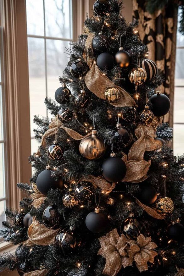 Black Christmas Tree for Elegant Home Decor