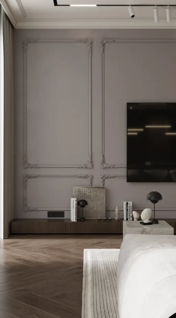 Elegant Coffee Table Setup: A marble coffee table and sculptural decor add refinement to this living room. Perfect for a cohesive luxury aesthetic. #LivingRoomDecor #LuxuryAesthetic