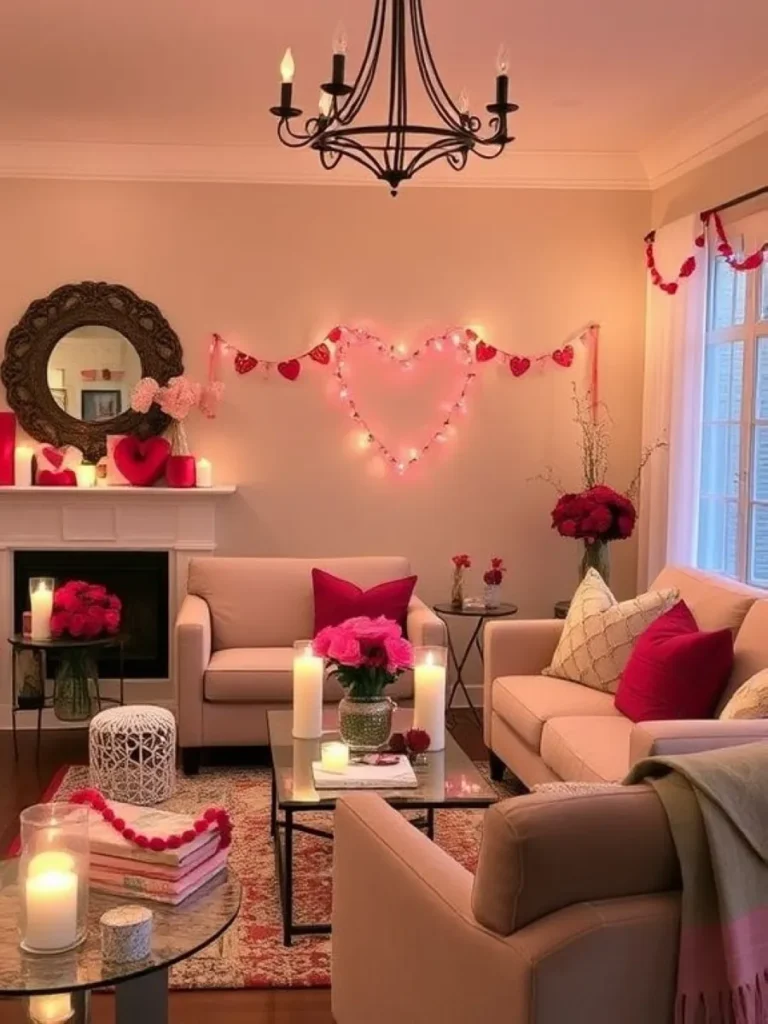 Lighting plays a crucial role in creating a romantic atmosphere. Incorporate string lights, lanterns, and candles throughout your space to achieve a warm and cozy glow. Battery-operated candles are perfect for a safe, hassle-free option that still delivers on ambiance.