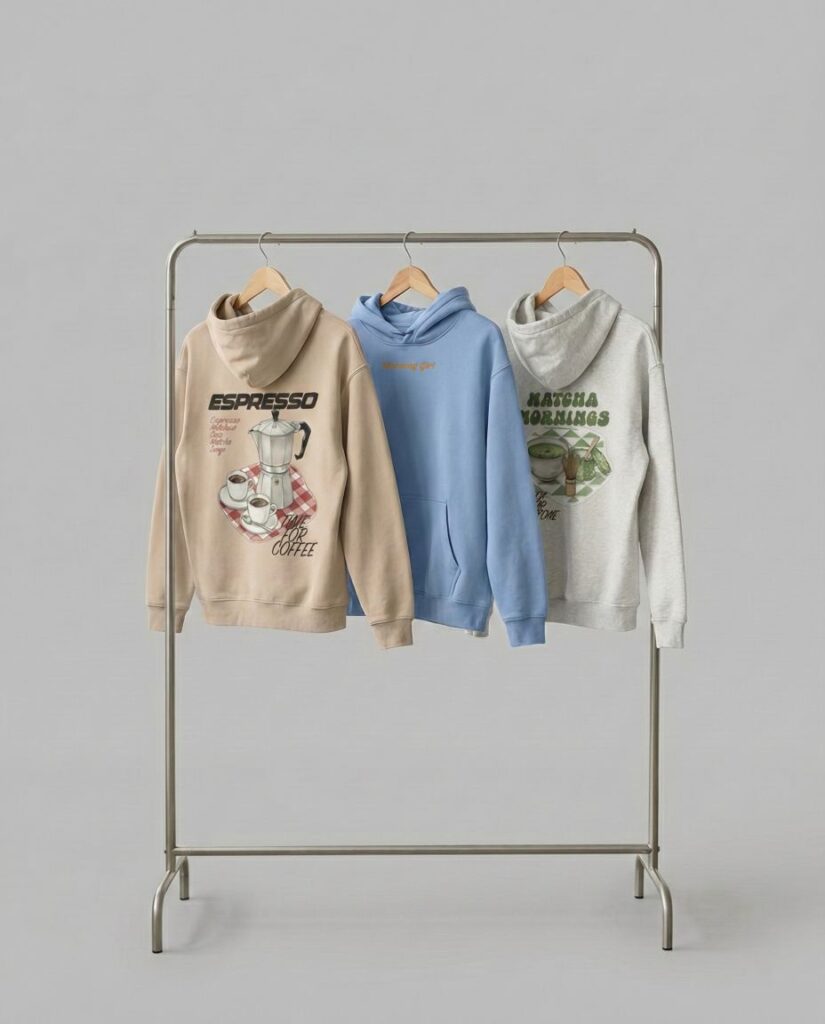 The uniform for slow mornings. These graphic hoodies feature vintage-inspired espresso and matcha designs on soft, oversized fleece. Whether you are team moka pot or team matcha whisk, this is the cozy outfit inspo you need for coffee runs and lounging at home. The fit is slouchy with dropped shoulders, styling easily with leggings or pajama pants.