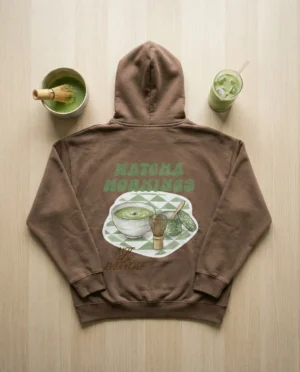 A cozy hoodie with a small Morning girl detail on the front and a breakfast illustration on the back. Feels right for slow mornings, coffee runs, work from home days, and weekends that start quietly. Easy to style with jeans or leggings. Looks worn in, not styled out. #cozymorning #hoodieoutfit #slowliving #casualstyle