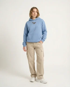 This brunch club hoodie is made for everyday comfort and relaxed outfits. I love how it pairs with casual pants and sneakers for a cozy, effortless look. A perfect foodie sweatshirt for brunch lovers, slow living fans and anyone building a comfy lifestyle wardrobe. #brunchclub #minimaliststreetwear #cargopantsoutfit #casualstyle #ootd #hoodieseason