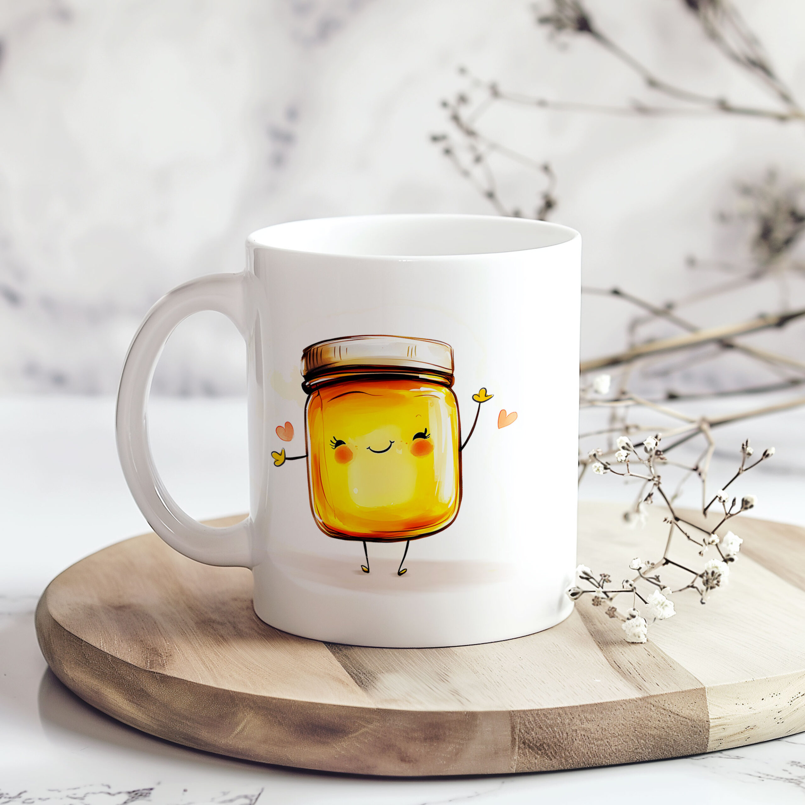 20260104130616-1f0e96e2-728b-6b6e-8760-22cd68d5e17f.jpg Make every sip feel special with this Life Is Sweeter With You Valentine’s Day Mug. The sweet illustration of a happy honey (or jam) jar and toast paired with a heartfelt message brings warmth and affection to every coffee, tea, or hot cocoa moment. This 11 oz white ceramic mug has a rounded C‑handle for comfortable holding and is ideal for gifting to someone you love or for everyday enjoyment. Perfect Gift For Valentine’s Day, anniversaries, birthdays, newlyweds, best friends, roommates, coffee and tea lovers, or anyone special in your life.