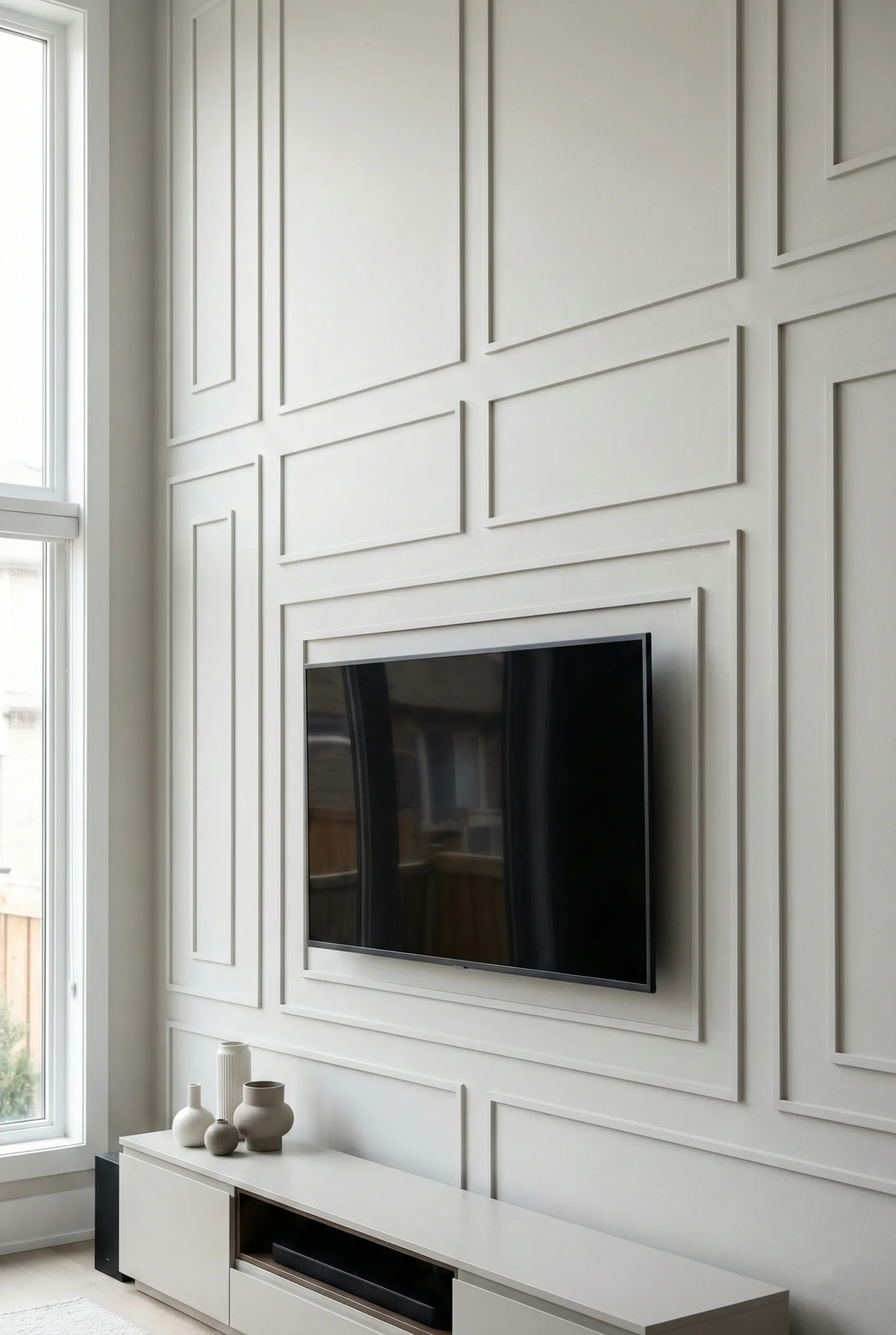 Get inspired by modern molding and paneling designs for TV walls. Learn how geometric patterns and clean lines create architectural interest without overwhelming the space.