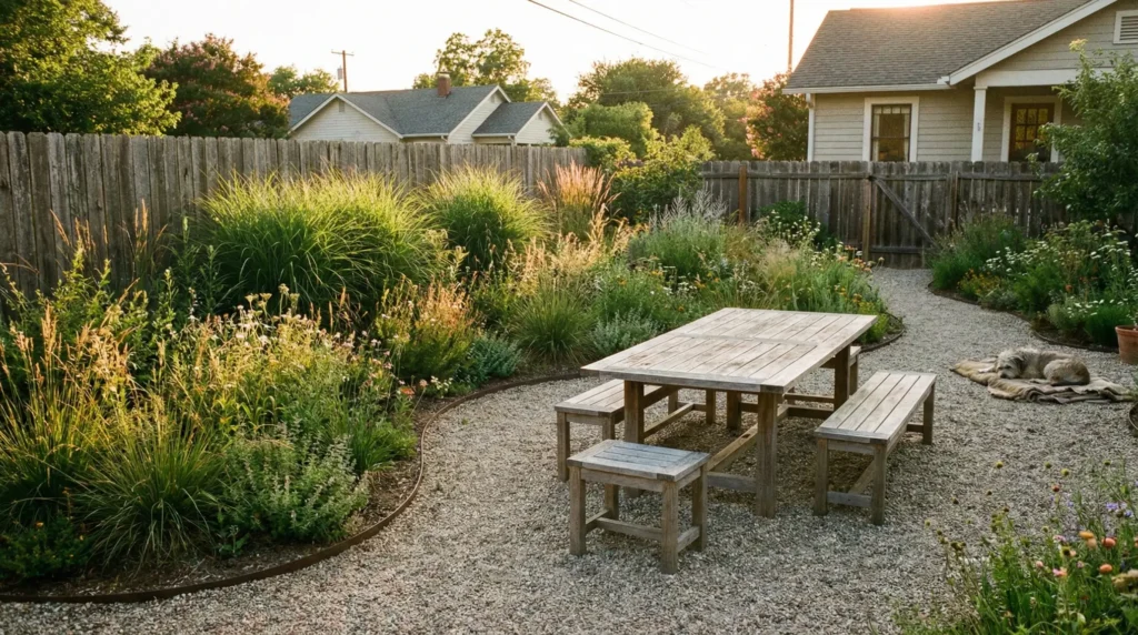 Say goodbye to high-maintenance lawns. Here are the top backyard landscaping trends for 2026, focusing on soft curves and relaxed planting. #backyardideas #landscaping2026