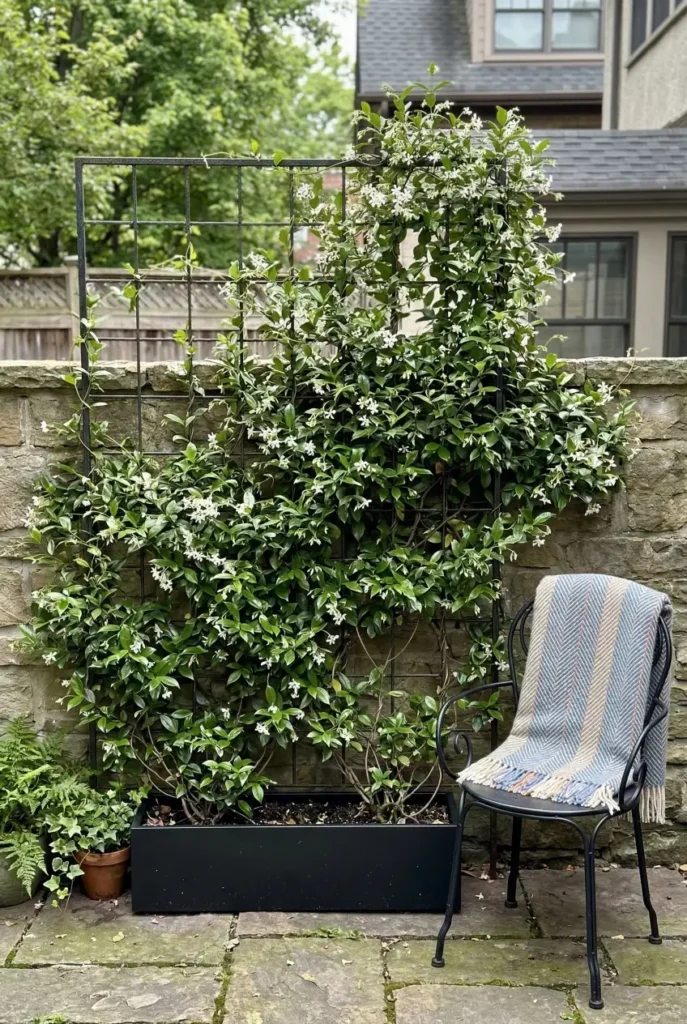 If your patio feels exposed, vertical plants can solve the problem without taking up space. A simple trellis with climbing vines creates a natural privacy wall that works even in tiny backyards. Save this small backyard privacy idea for later. #smallbackyard #backyardprivacy #gardenprivacy #patioideas #verticalgarden #cozygarden #outdoorliving