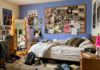 2000s Teen Room Decor: What’s Worth Bringing Back 2000s teen room decor done right in 2026, showing corkboard wall, string lights, lava lamp and warm periwinkle tones in a real bedroom.